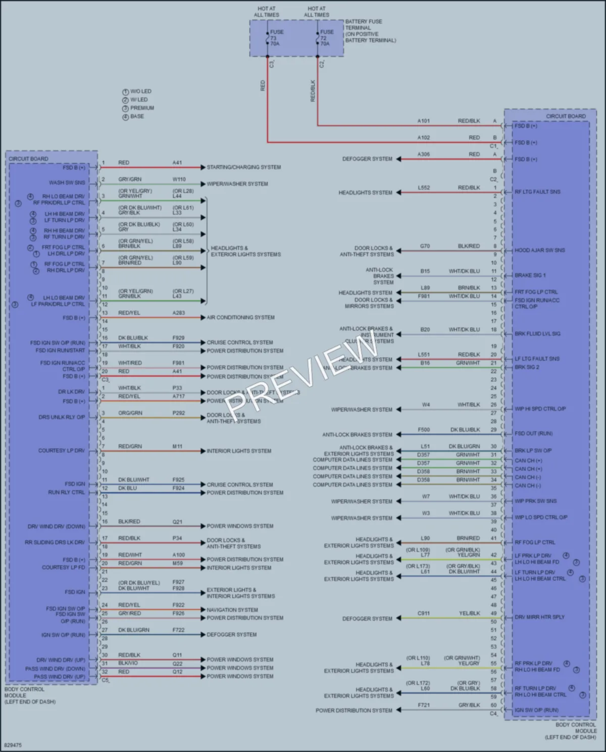2024 Ram 2500ProMaster Body Control Modules wiring diagram preview