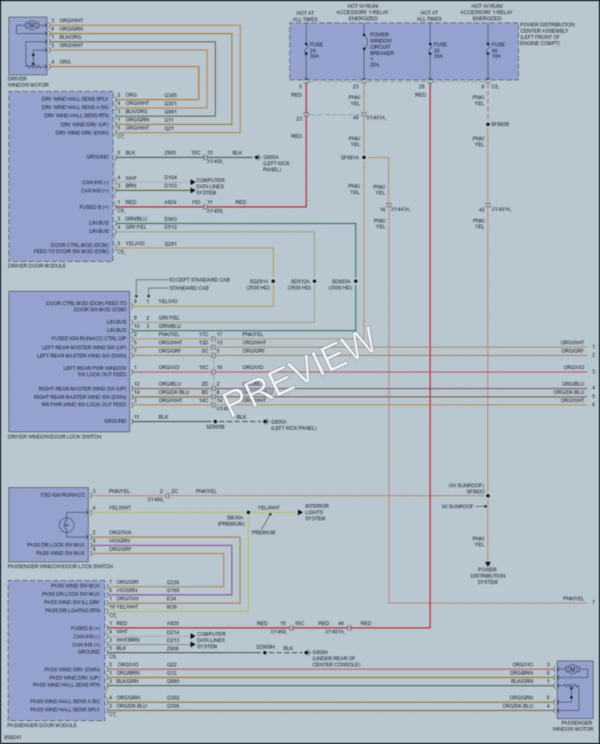 2024 Ram 3500 Power Windows wiring diagram preview