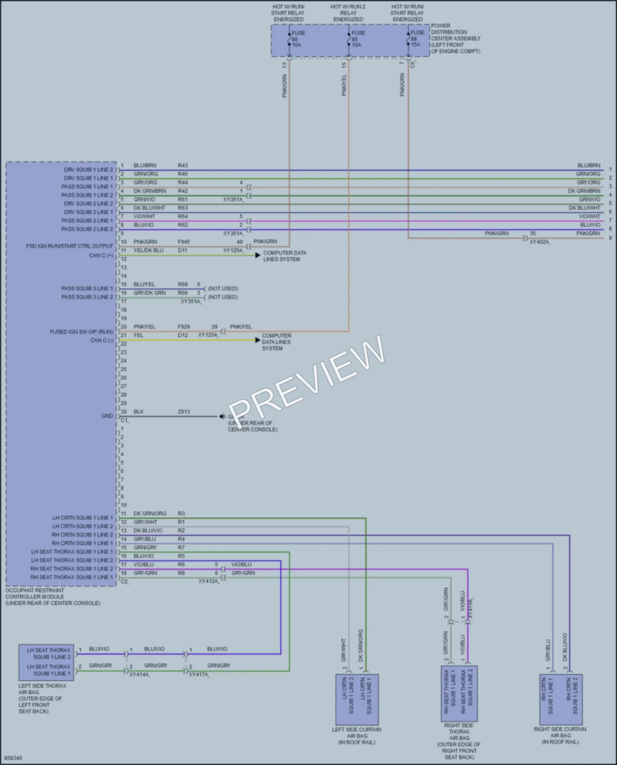 2024 Ram 3500 Supplemental Restraints wiring diagram preview