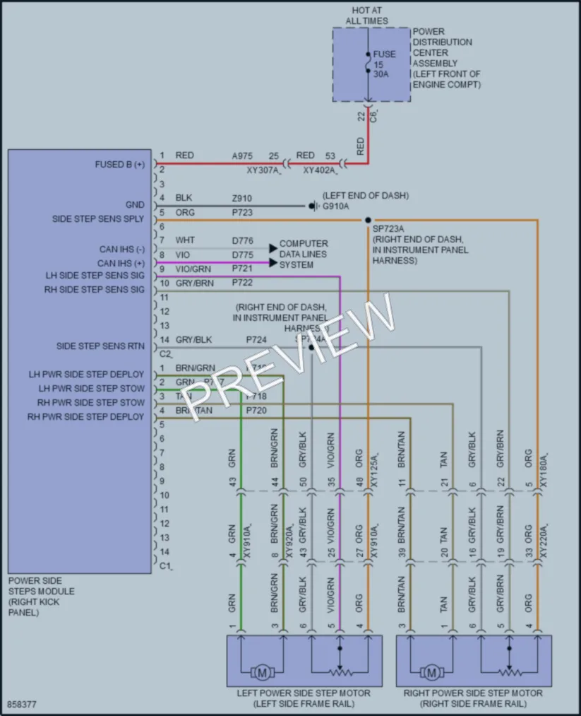2024 Ram 3500 Trunk Tailgate Fuel Door wiring diagram preview