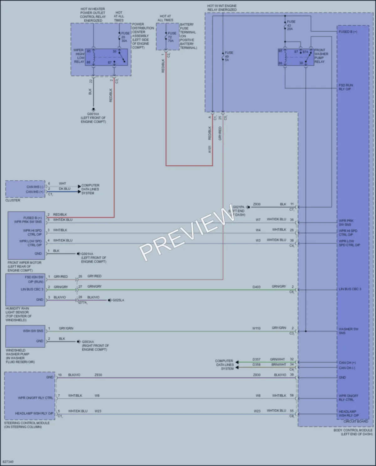 2024 Ram 3500ProMaster Wiper Washer wiring diagram preview