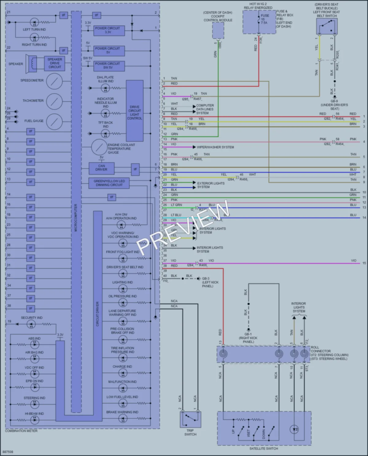 2024 Subaru Ascent Instrument Cluster wiring diagram preview