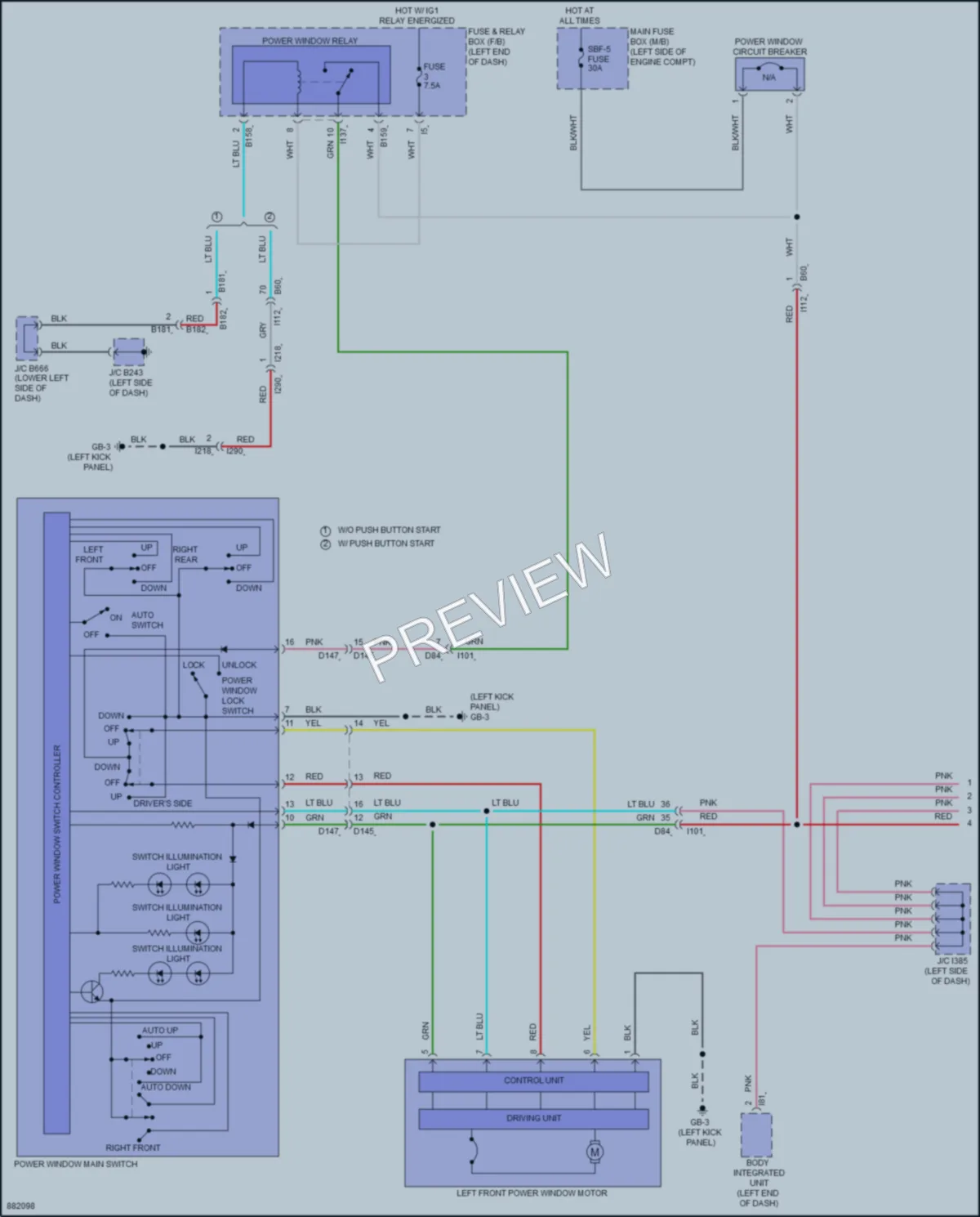 2024 Subaru Ascent Power Windows wiring diagram preview