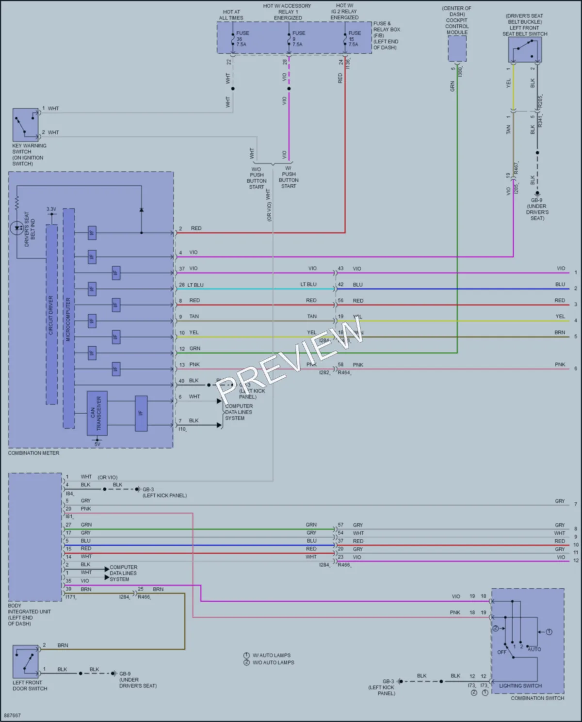 2024 Subaru Ascent Warning Systems wiring diagram preview