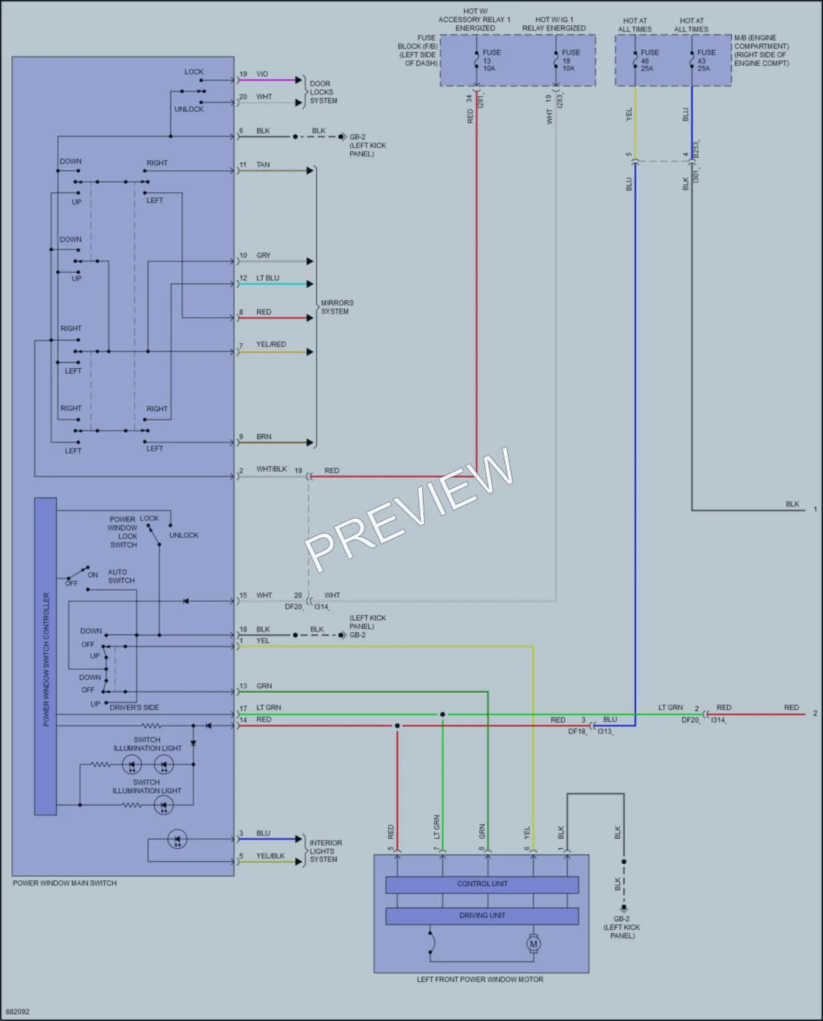 2024 Subaru BRZ Power Windows wiring diagram preview