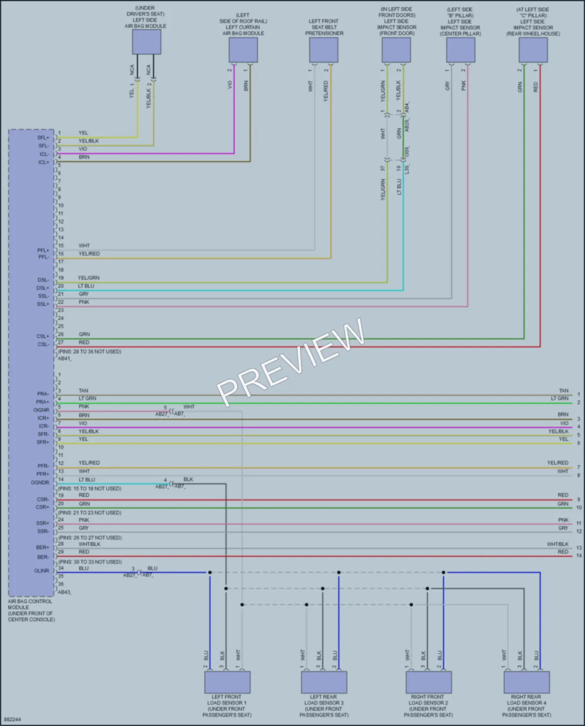 2024 Subaru BRZ Supplemental Restraints wiring diagram preview