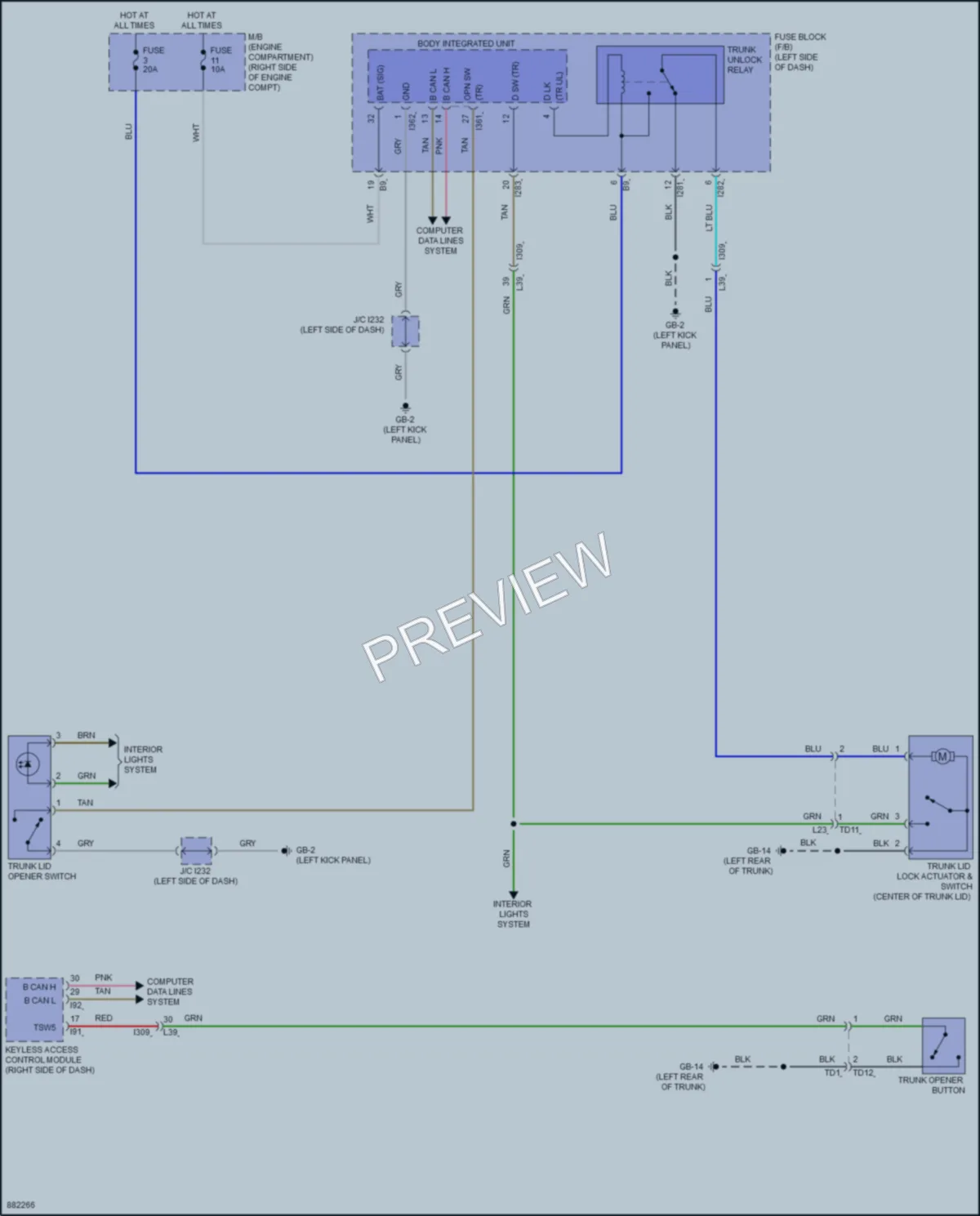 2024 Subaru BRZ Trunk Tailgate Fuel Door wiring diagram preview