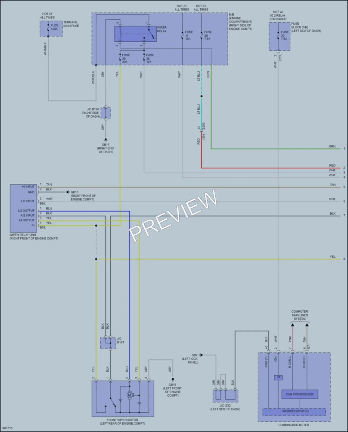 2024 Subaru BRZ Wiper Washer wiring diagram preview