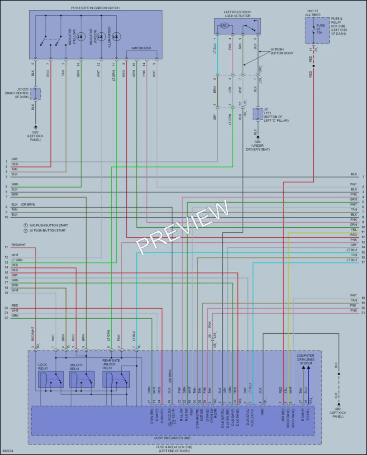 2024 Subaru Crosstrek Anti Theft wiring diagram preview