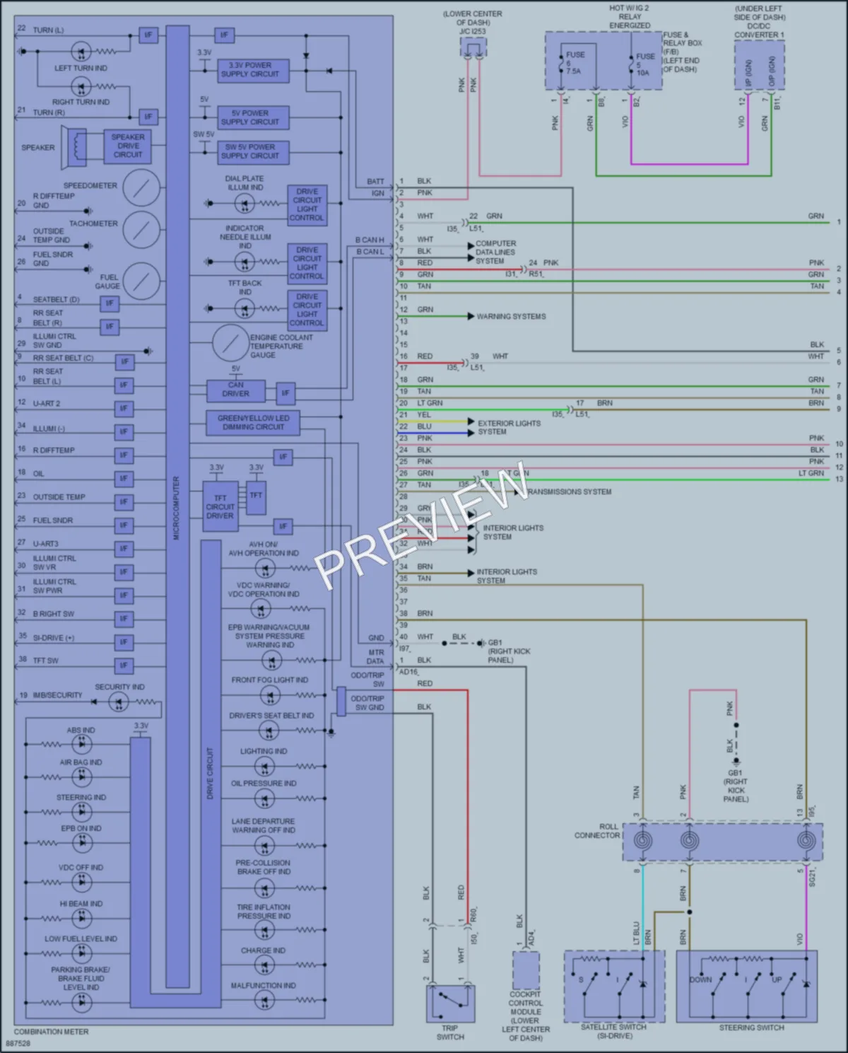 2024 Subaru Crosstrek Instrument Cluster wiring diagram preview