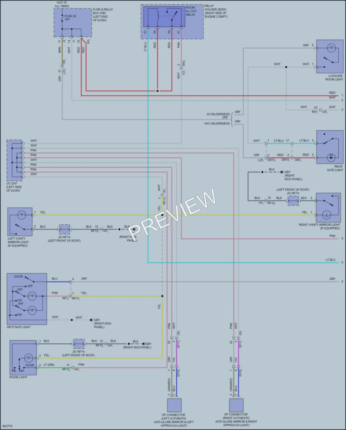 2024 Subaru Crosstrek Interior Lights wiring diagram preview
