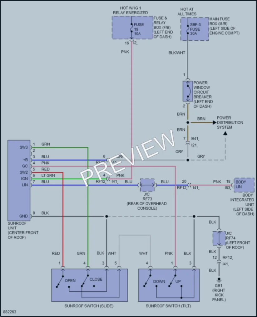 2024 Subaru Crosstrek Power Top Sunroof wiring diagram preview