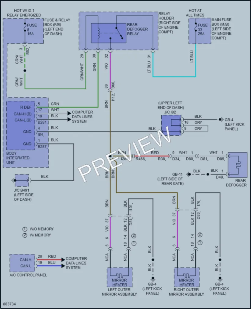 2024 Subaru Forester Defoggers wiring diagram preview