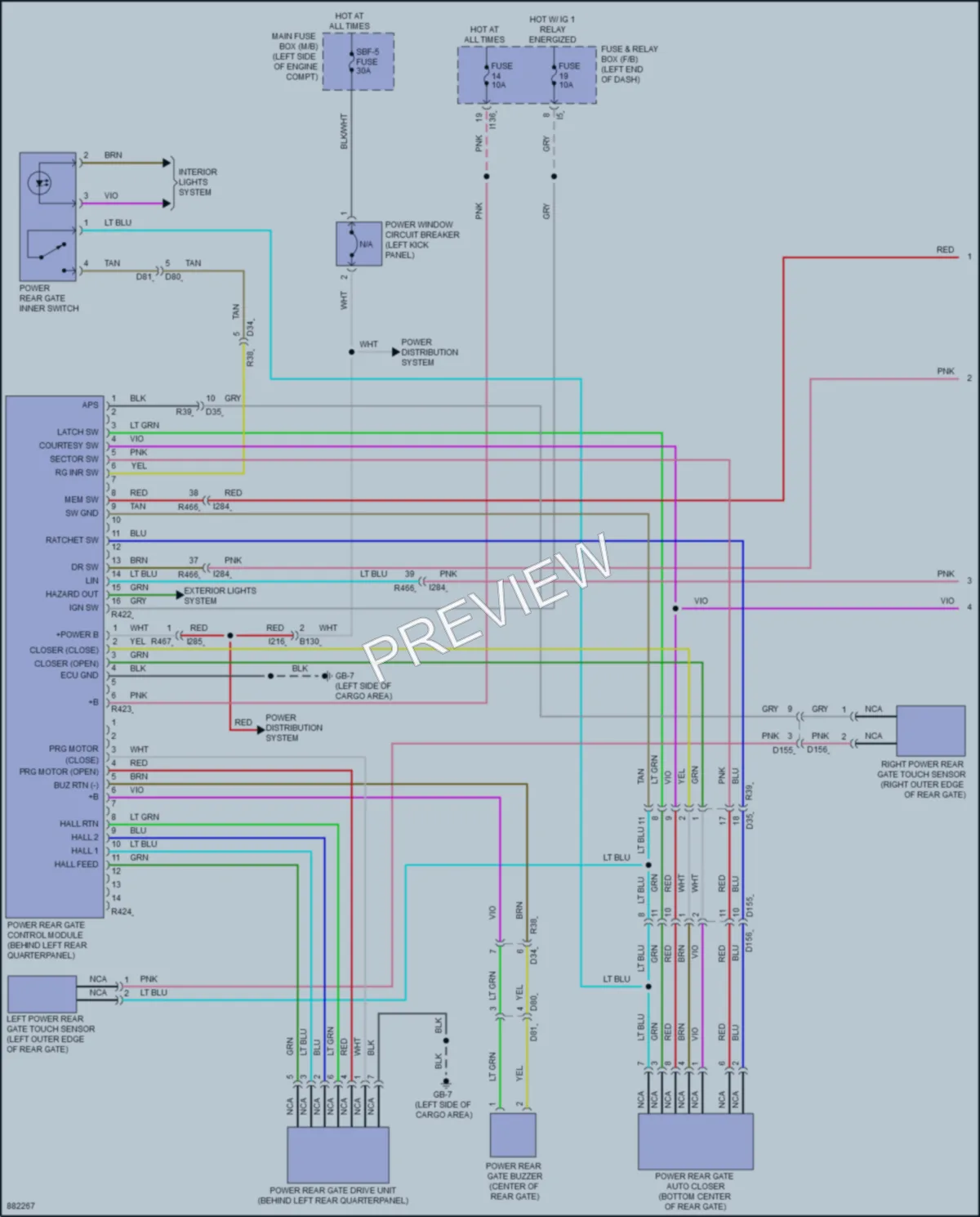 2024 Subaru Forester Trunk Tailgate Fuel Door wiring diagram preview