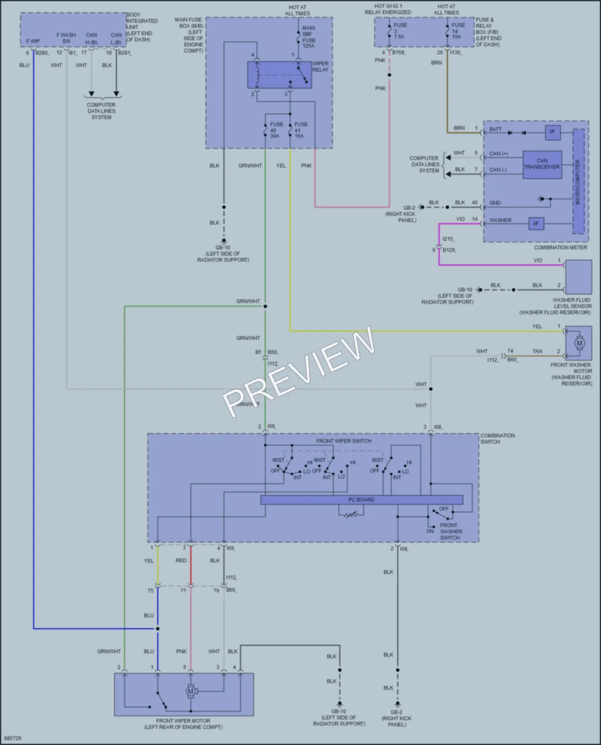 2024 Subaru Forester Wiper Washer wiring diagram preview