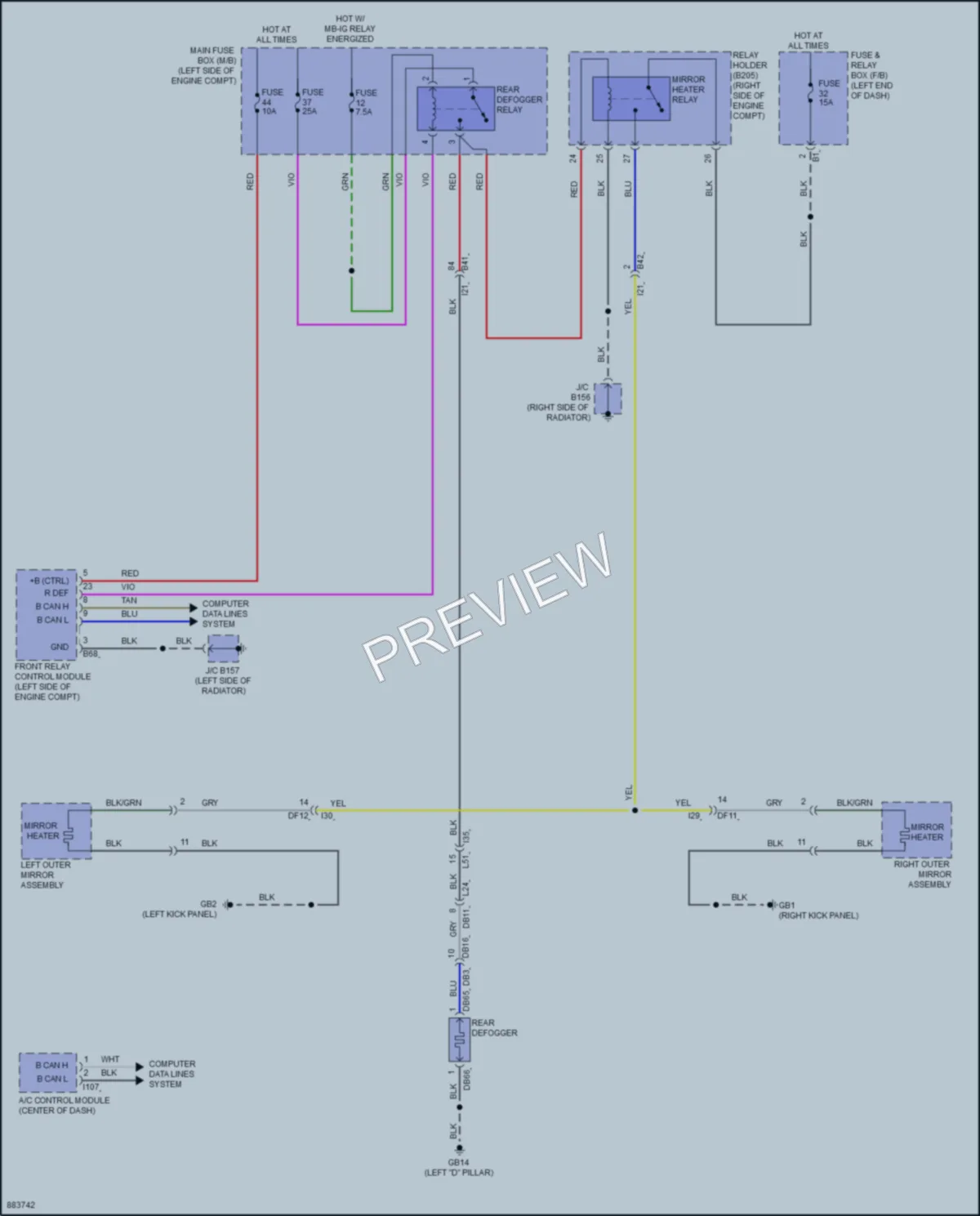 2024 Subaru Impreza Defoggers wiring diagram preview