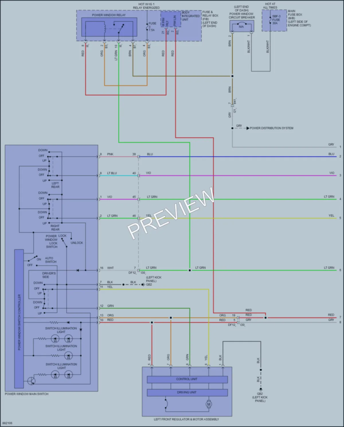2024 Subaru Impreza Power Windows wiring diagram preview