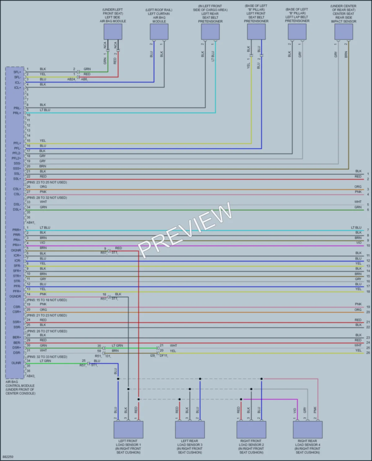 2024 Subaru Impreza Supplemental Restraints wiring diagram preview