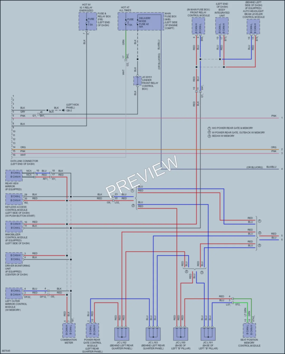 2024 Subaru Legacy Computer Data Lines wiring diagram preview