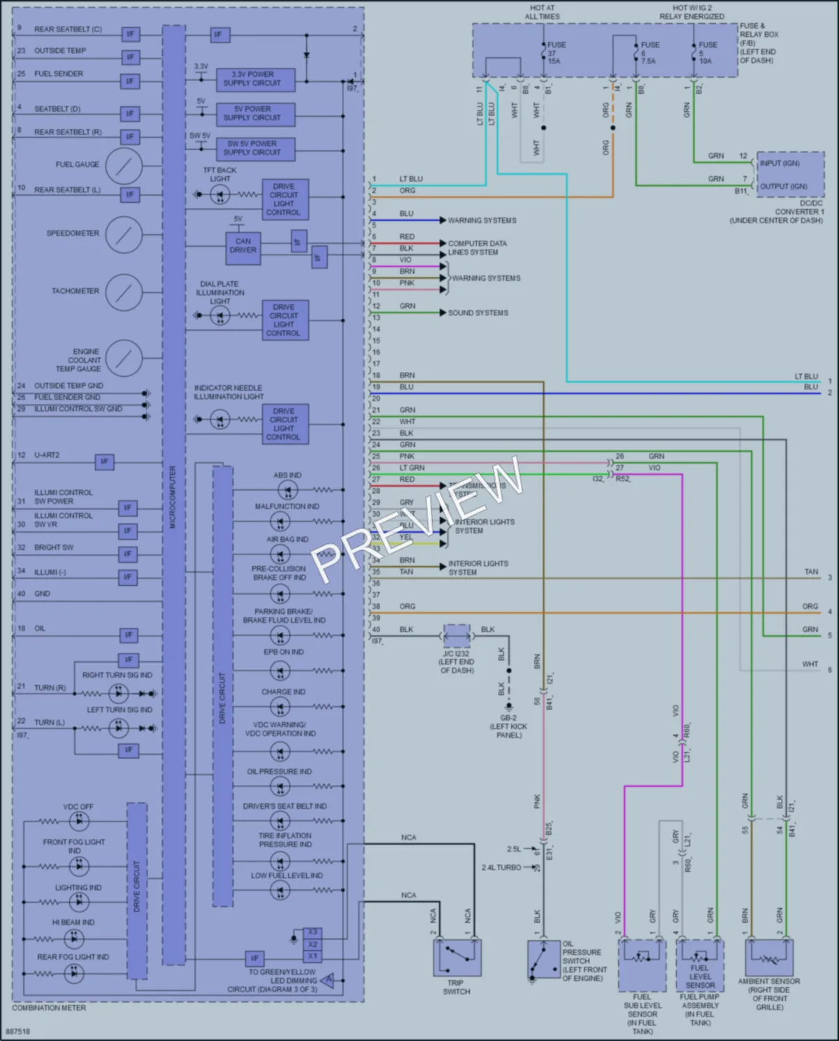 2024 Subaru Legacy Instrument Cluster wiring diagram preview