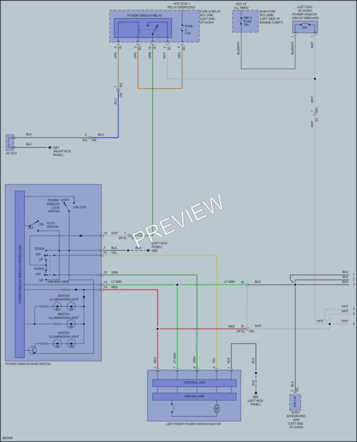 2024 Subaru Legacy Power Windows wiring diagram preview