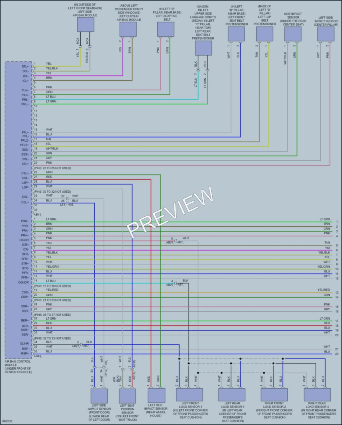 2024 Subaru Legacy Supplemental Restraints wiring diagram preview