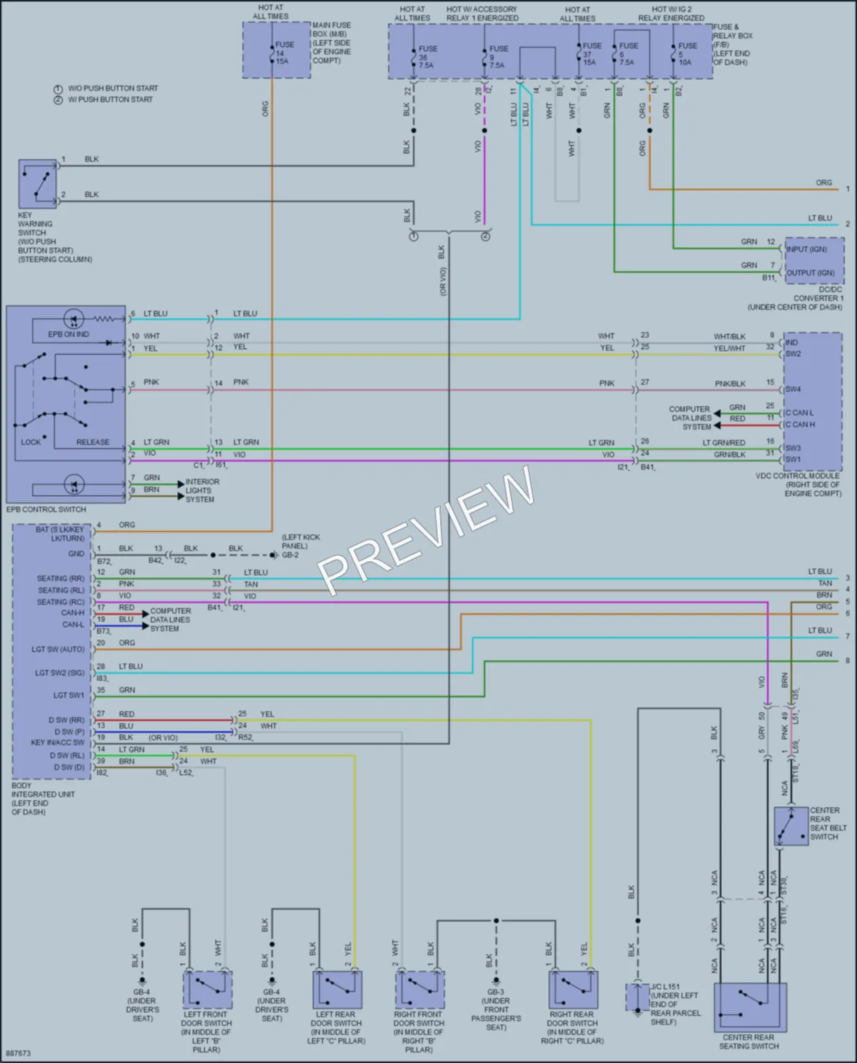 2024 Subaru Legacy Warning Systems wiring diagram preview