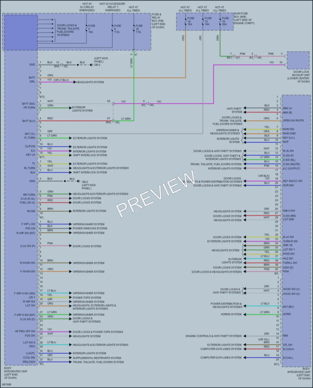 2024 Subaru Outback Body Control Modules wiring diagram preview