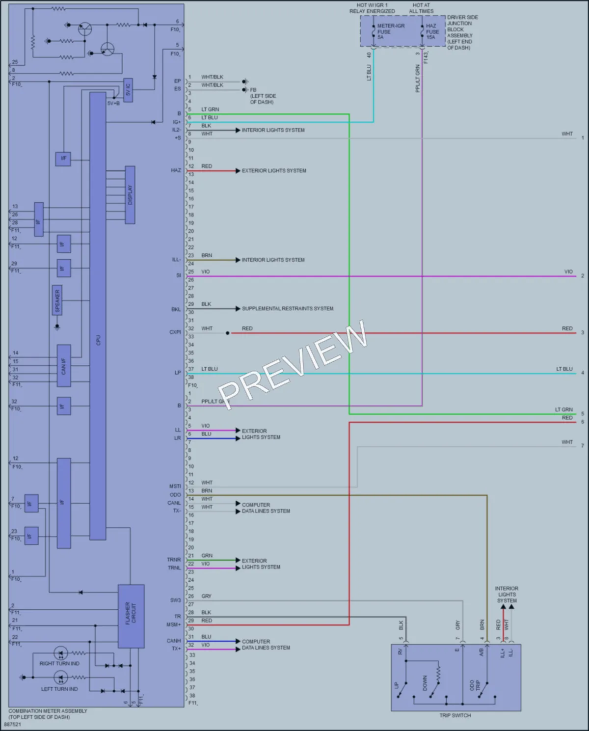 2024 Subaru Solterra Instrument Cluster wiring diagram preview