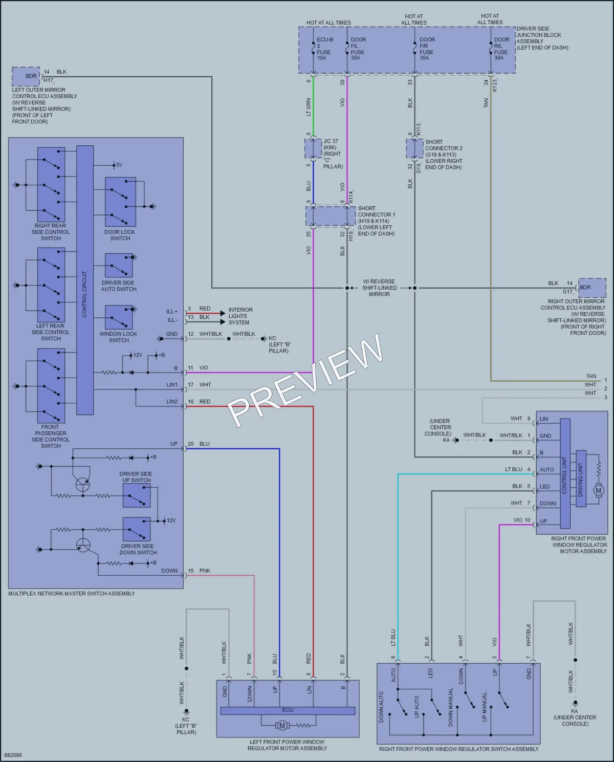 2024 Subaru Solterra Power Windows wiring diagram preview