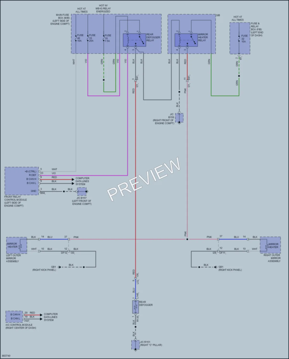 2024 Subaru WRX Defoggers wiring diagram preview