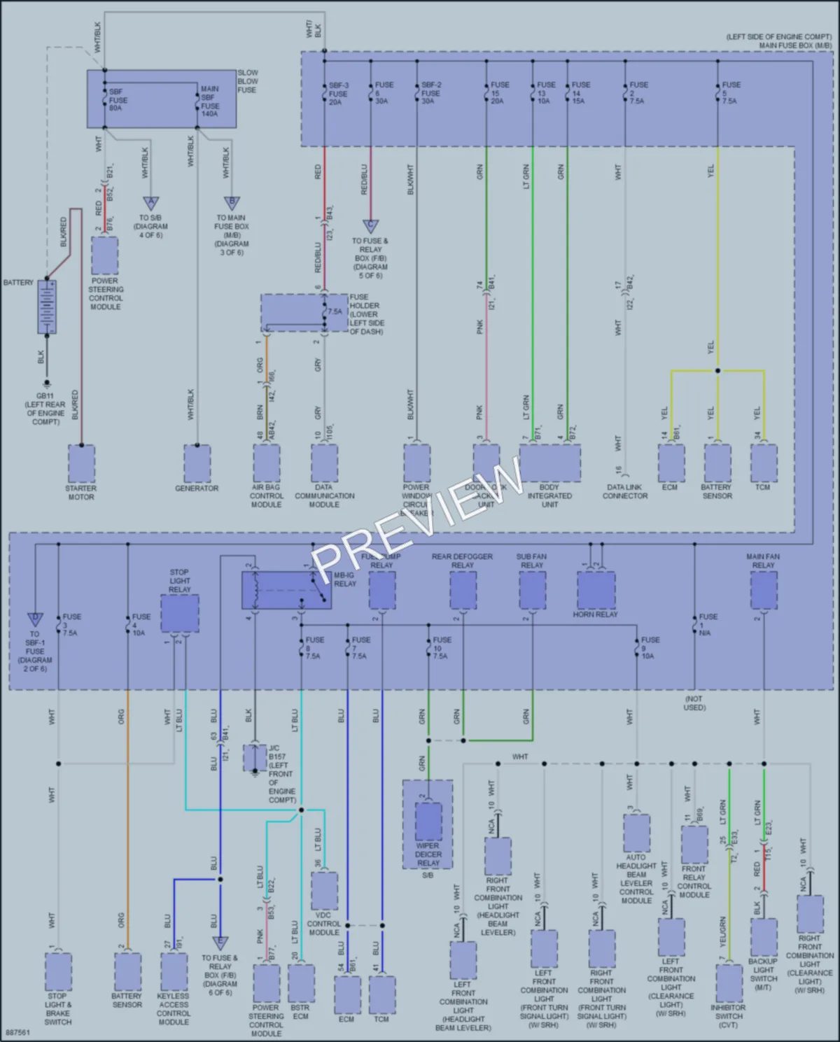 2024 Subaru WRX Power Distribution wiring diagram preview