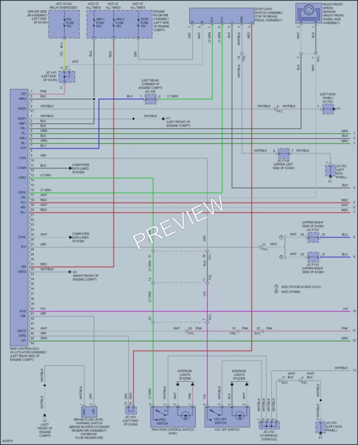 2024 Toyota 4Runner Anti Lock Brakes wiring diagram preview