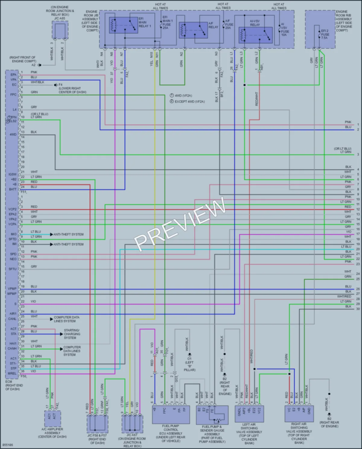2024 Toyota 4Runner Engine Performance wiring diagram preview