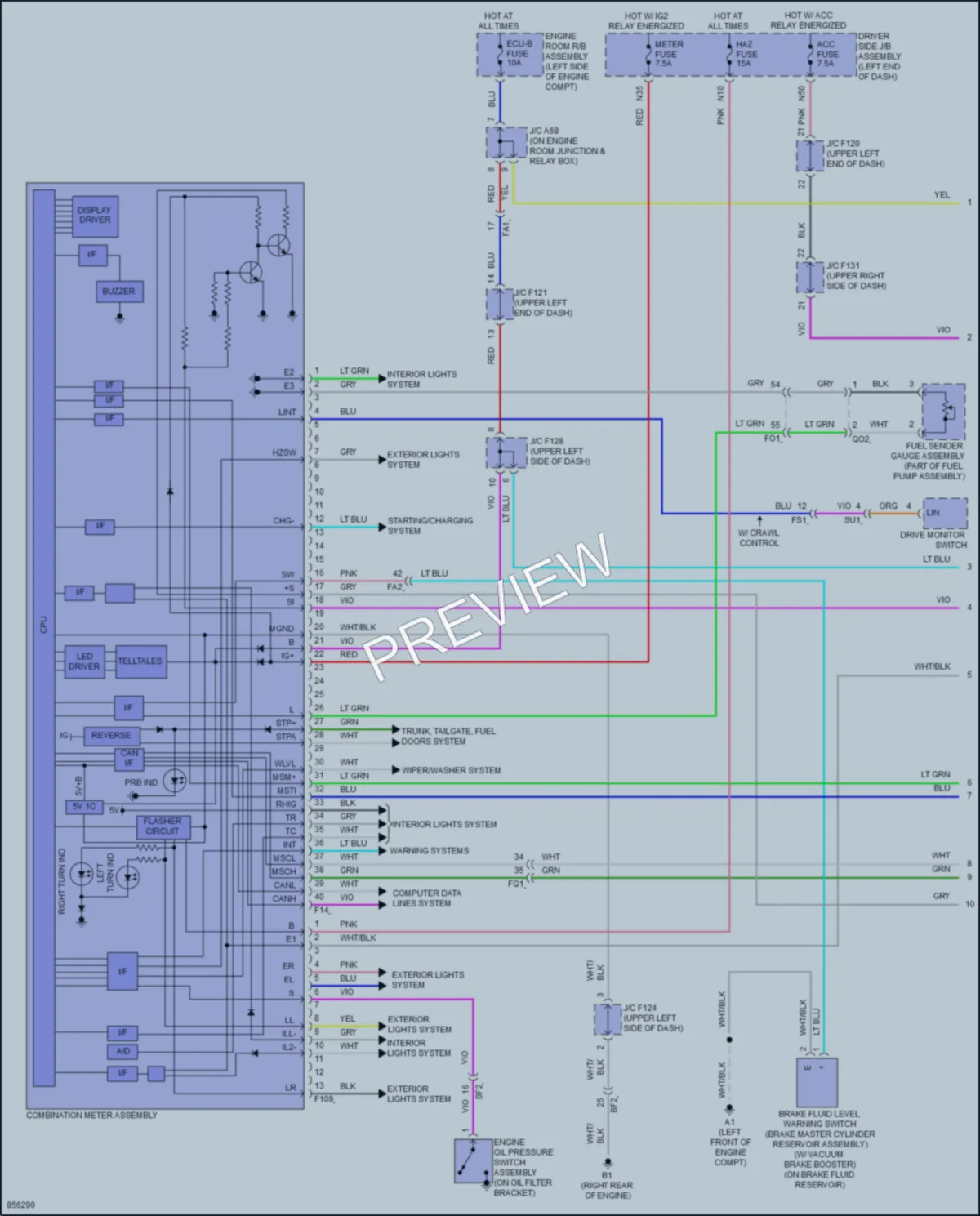 2024 Toyota 4Runner Instrument Cluster wiring diagram preview