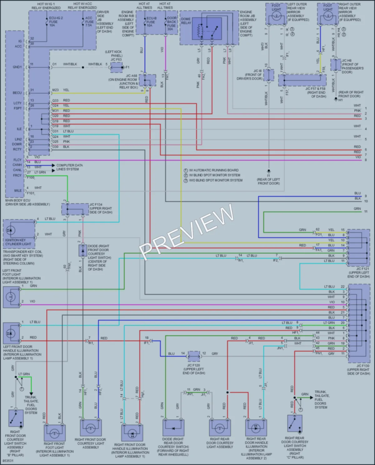 2024 Toyota 4Runner Interior Lights wiring diagram preview