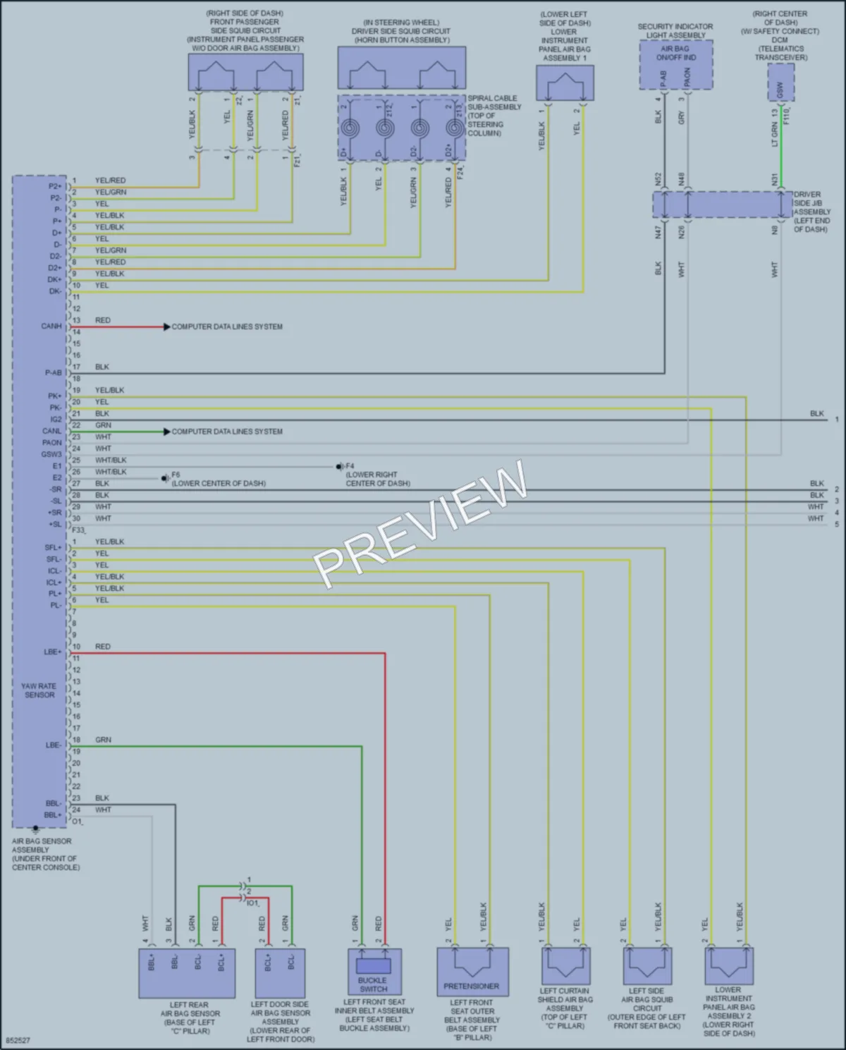 2024 Toyota 4Runner Supplemental Restraints wiring diagram preview