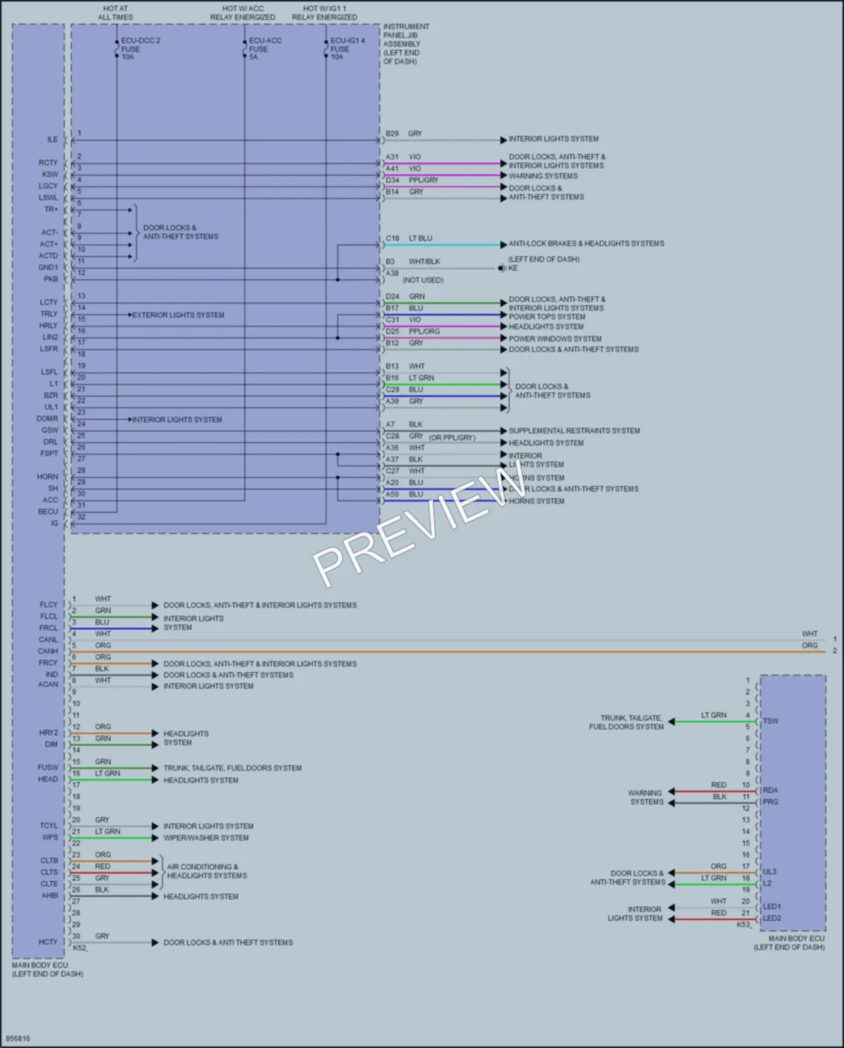 2024 Toyota CamryHybrid Body Control Modules wiring diagram preview