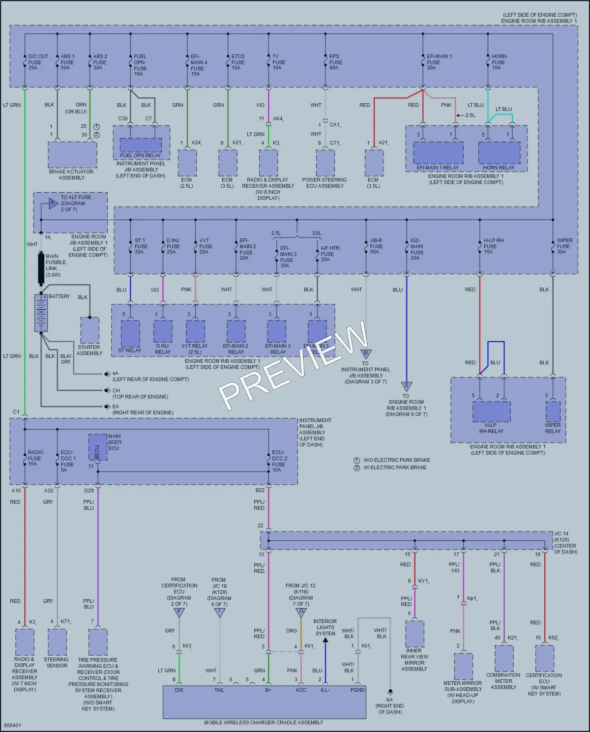 2024 Toyota CamryHybrid Power Distribution wiring diagram preview