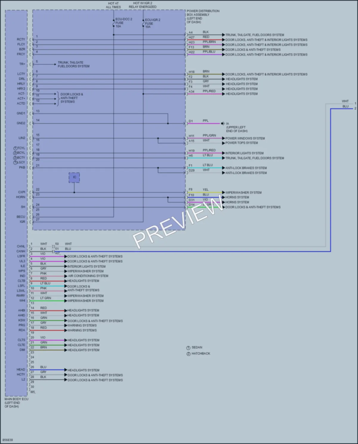 2024 Toyota Corolla Body Control Modules wiring diagram preview