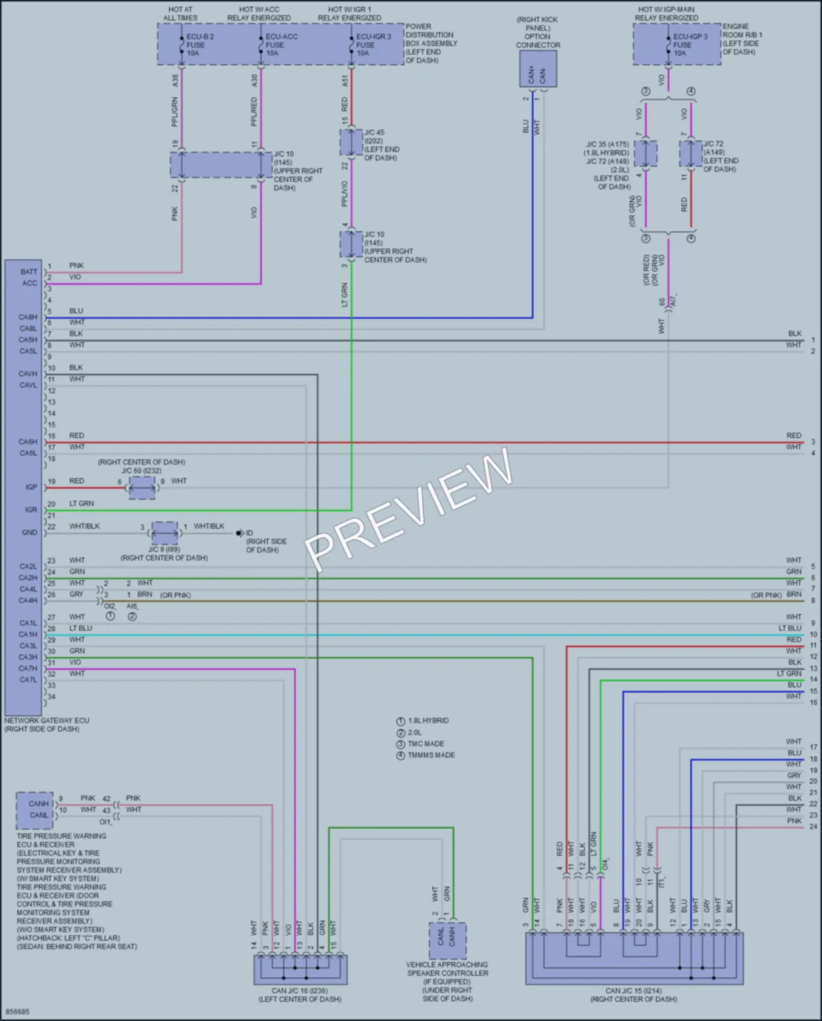 2024 Toyota Corolla Computer Data Lines wiring diagram preview