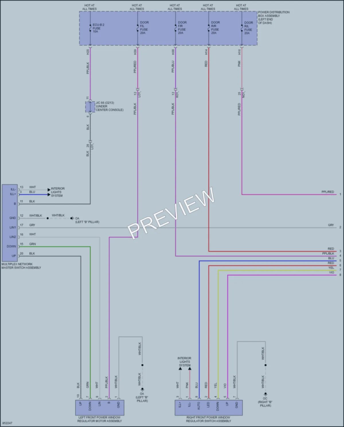 2024 Toyota Corolla Power Windows wiring diagram preview