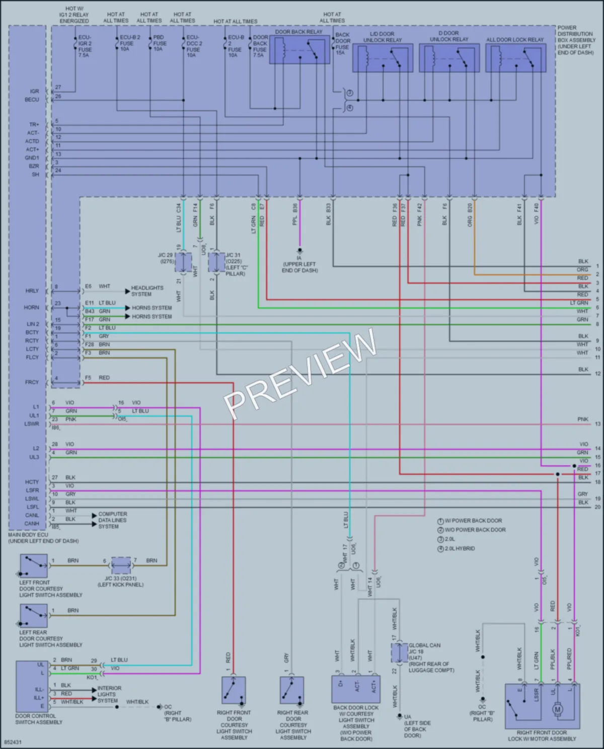 2024 Toyota CorollaCross Anti Theft wiring diagram preview