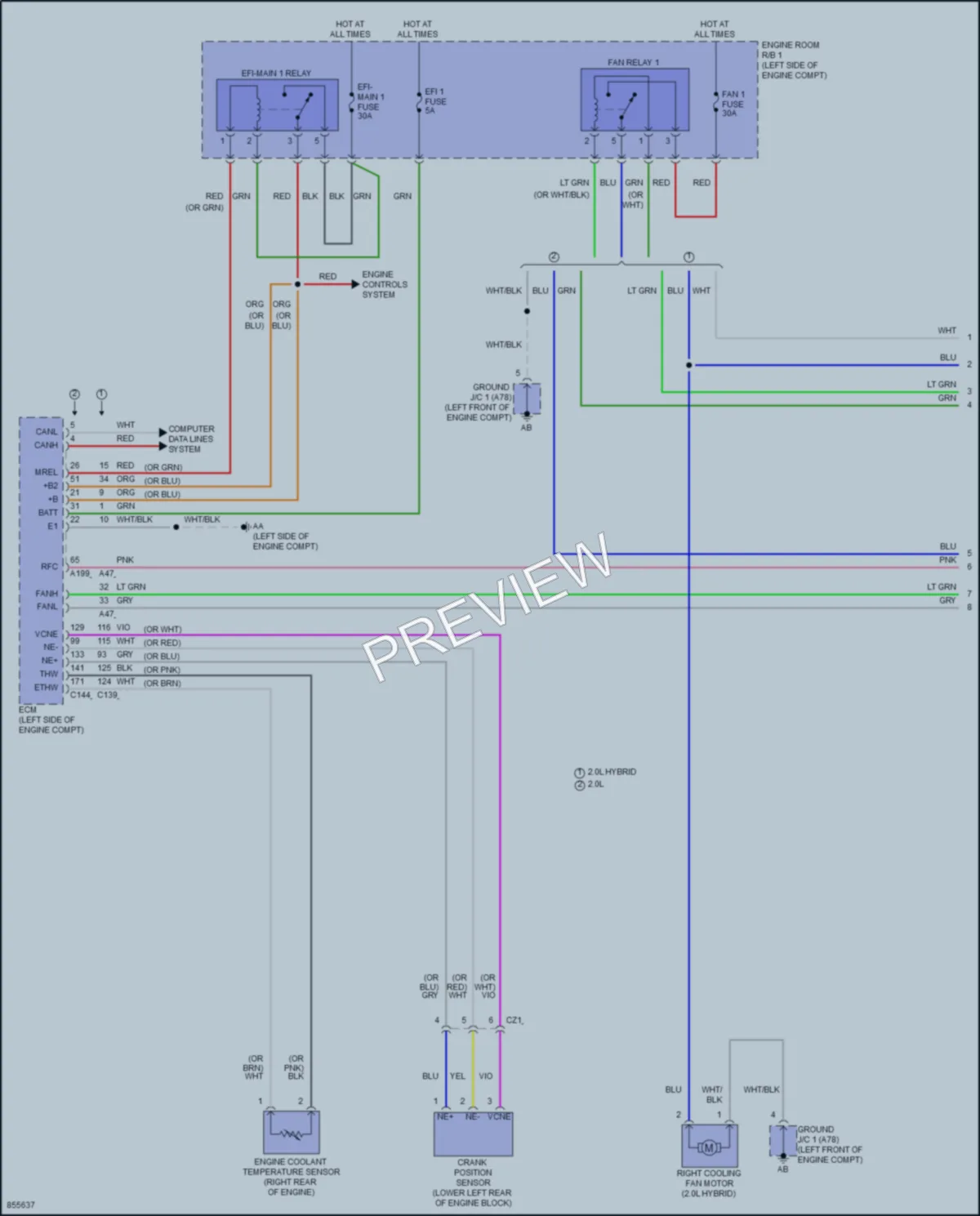 2024 Toyota CorollaCross Cooling Fan wiring diagram preview