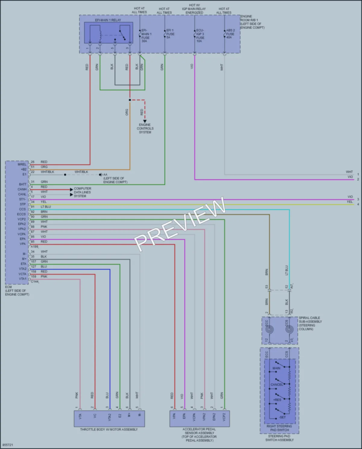 2024 Toyota CorollaCross Cruise Control wiring diagram preview