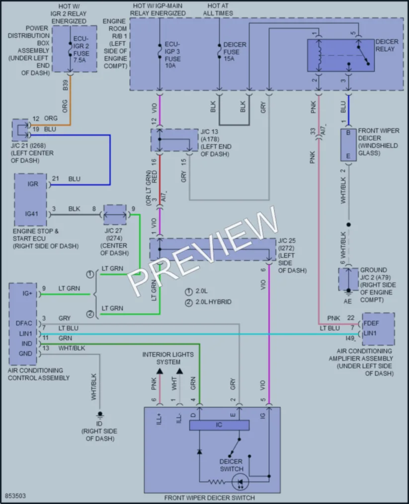 2024 Toyota CorollaCross Defoggers wiring diagram preview