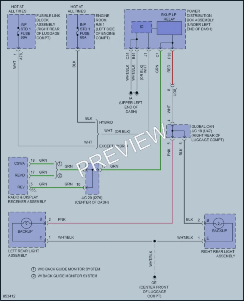 2024 Toyota CorollaCross Exterior Lights wiring diagram preview