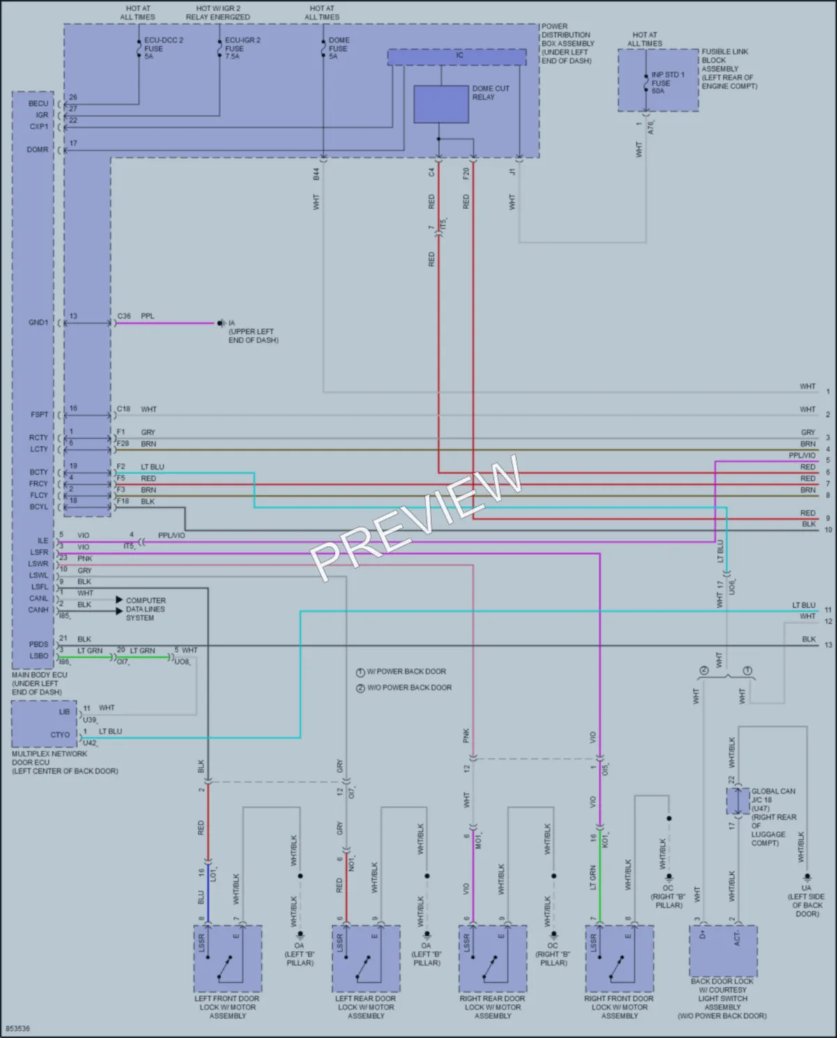 2024 Toyota CorollaCross Interior Lights wiring diagram preview