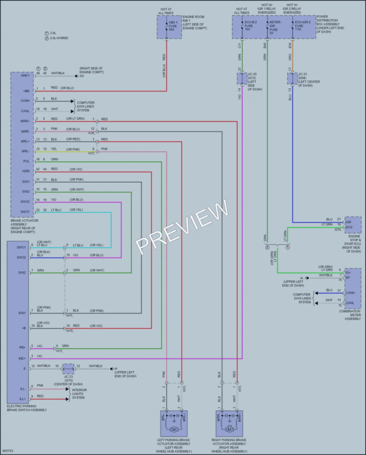 2024 Toyota CorollaCross Shift Interlock wiring diagram preview