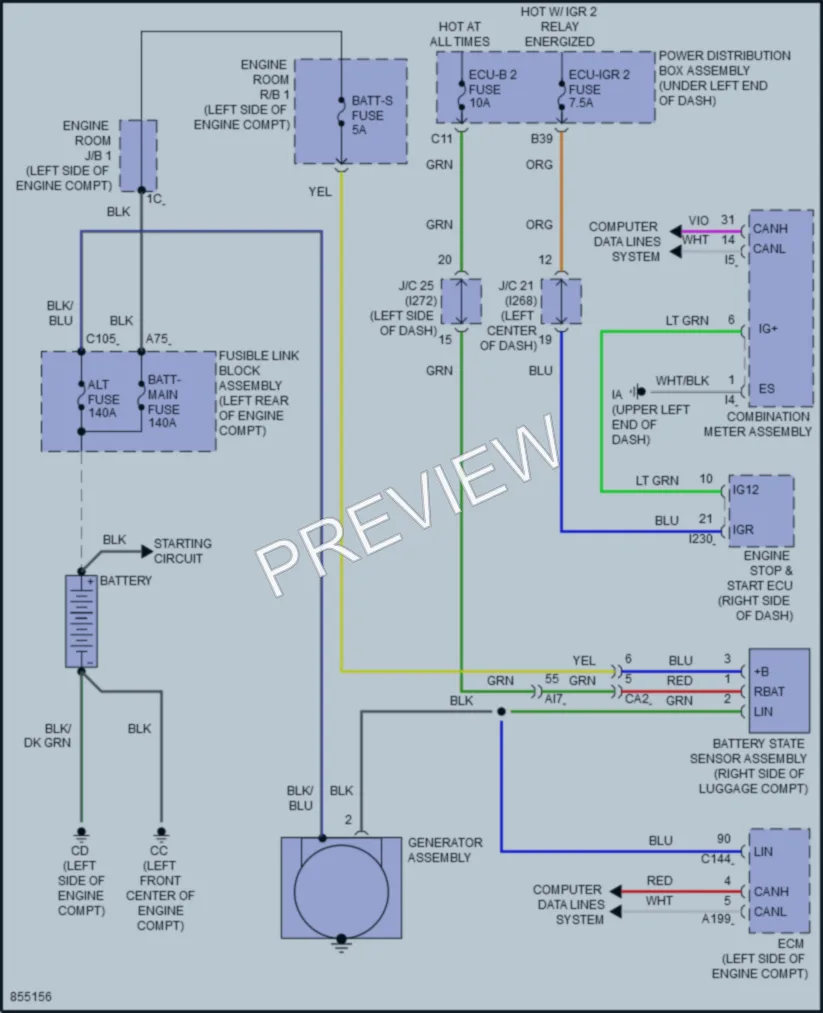 2024 Toyota CorollaCross Starting Charging wiring diagram preview